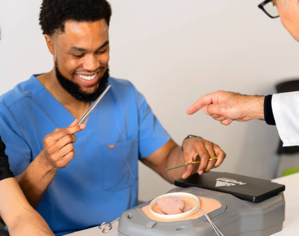 Residents using Simsei lap trainers